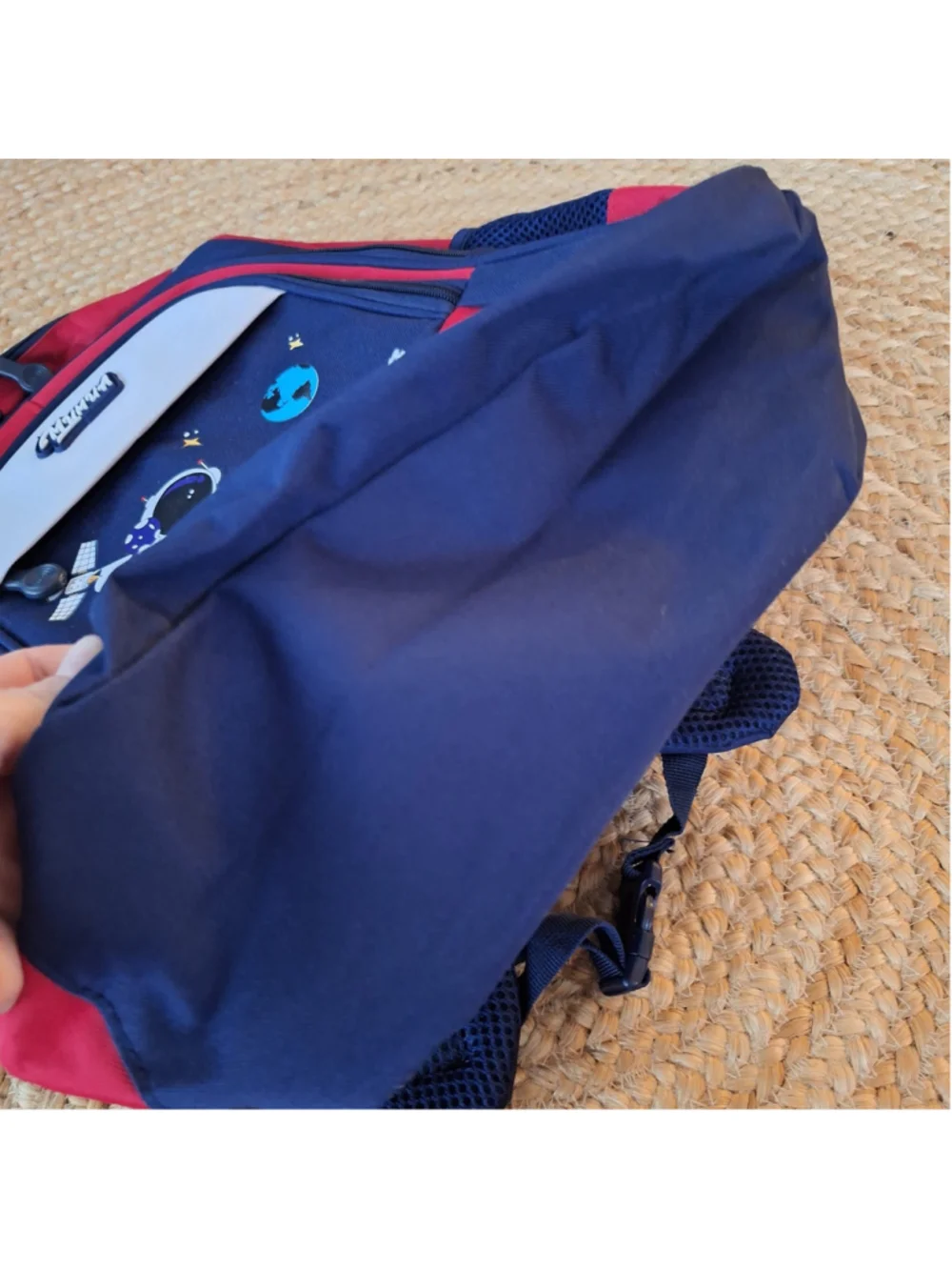 MUMUMA Astronaut Space Kids School Backpack Padded Straps Pockets RED NAVY NWOT